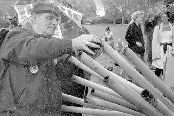 making tree spears. Picture © Peter Marshall